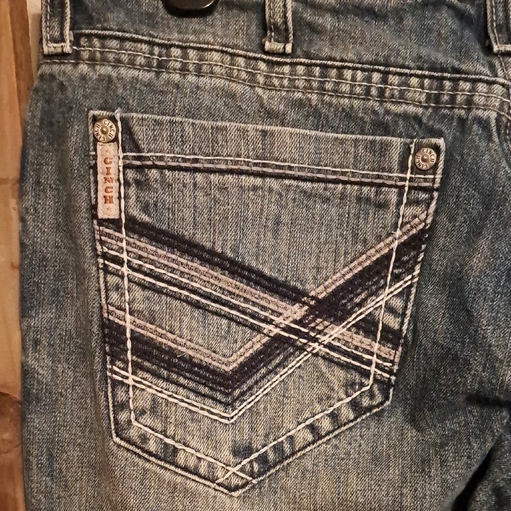 Cinch Blue Bootcut Jeans with Distinctive Stitching